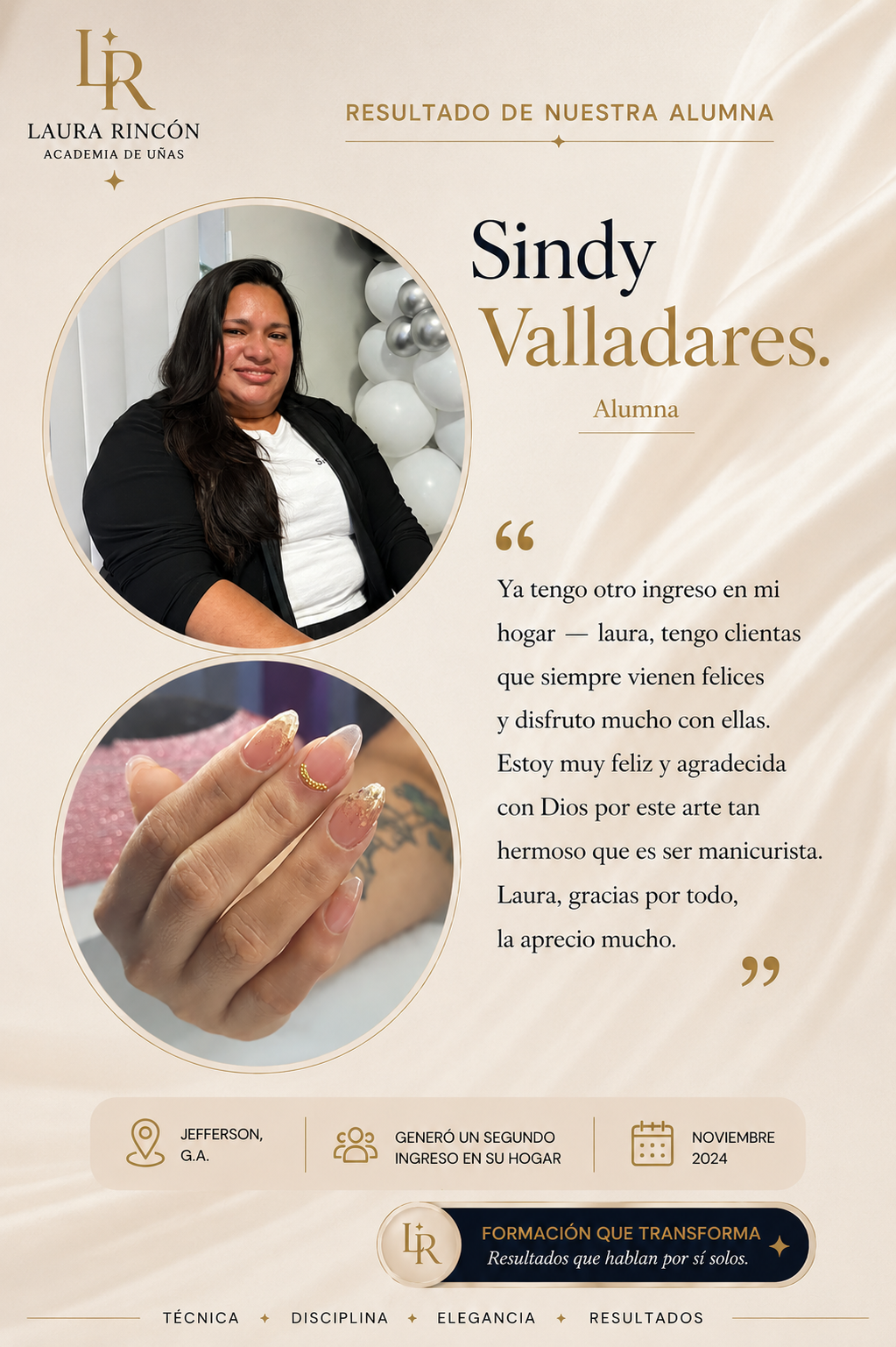 Testimonio de Sindy Valladares, alumna de Laura Rincón
